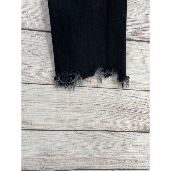 We the Free Distressed Button Fly Straight Leg Jeans‎ Women's Size 24 Black - Picture 13 of 16